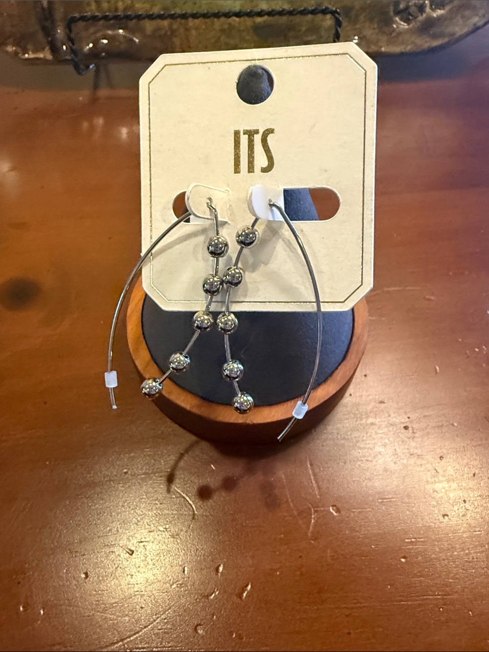 Silver Beaded Hoop Earrings - ITS